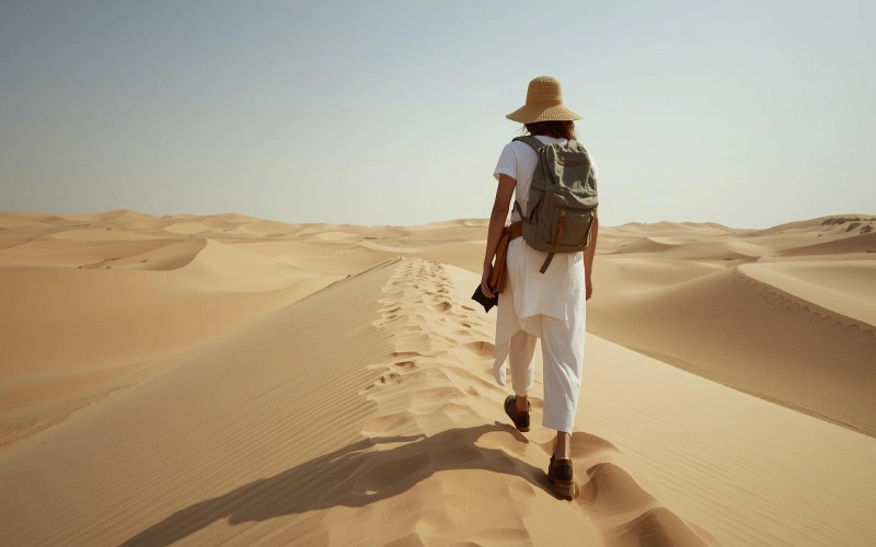 لباس با تجهیزات در صحرای دبی