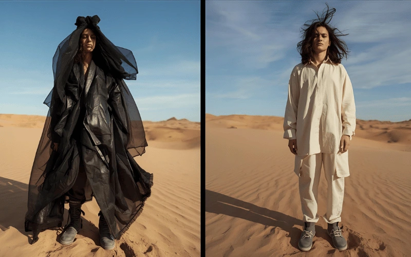 مقایسه لباس نامناسب و مناسب برای کویر دبی