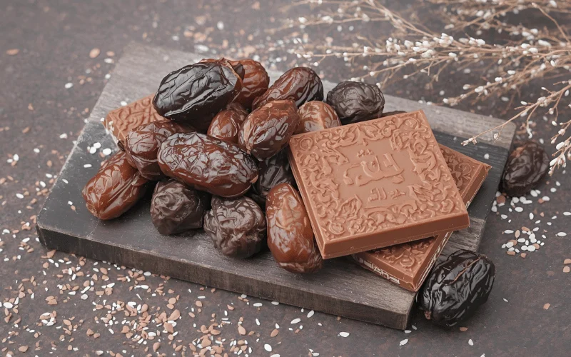 خرمای عربی و شکلات شیر شتر دبی