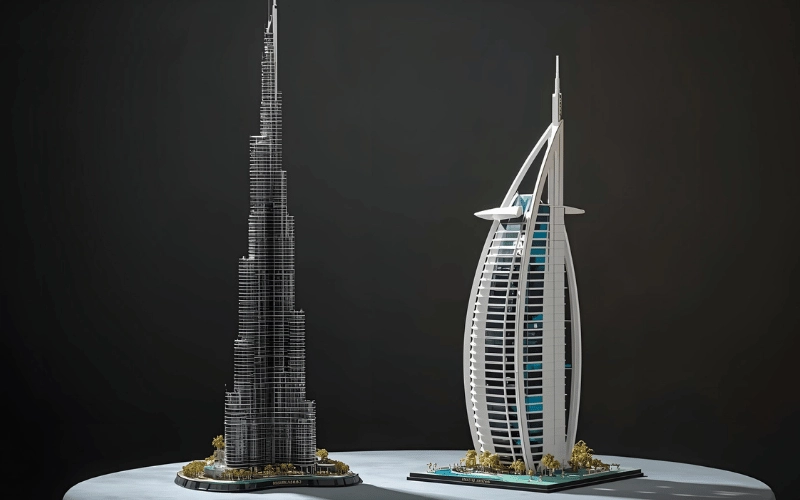 ماکت برج خلیفه و برج العرب