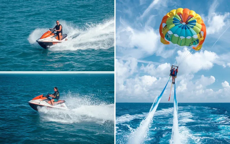 تفریحات آبی مانند جت اسکی و پاراسل یکی از بهترین تفریحات برای افراد مجرد