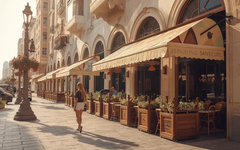 قدم زدن در خیابان جمیرا و کافه گردی یکی از جذابترین تفریحات برای افراد مجرد است