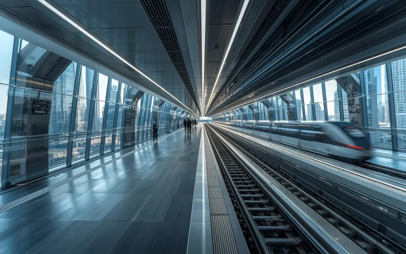 متروی دبی یا نمای ایستگاه های مدرن